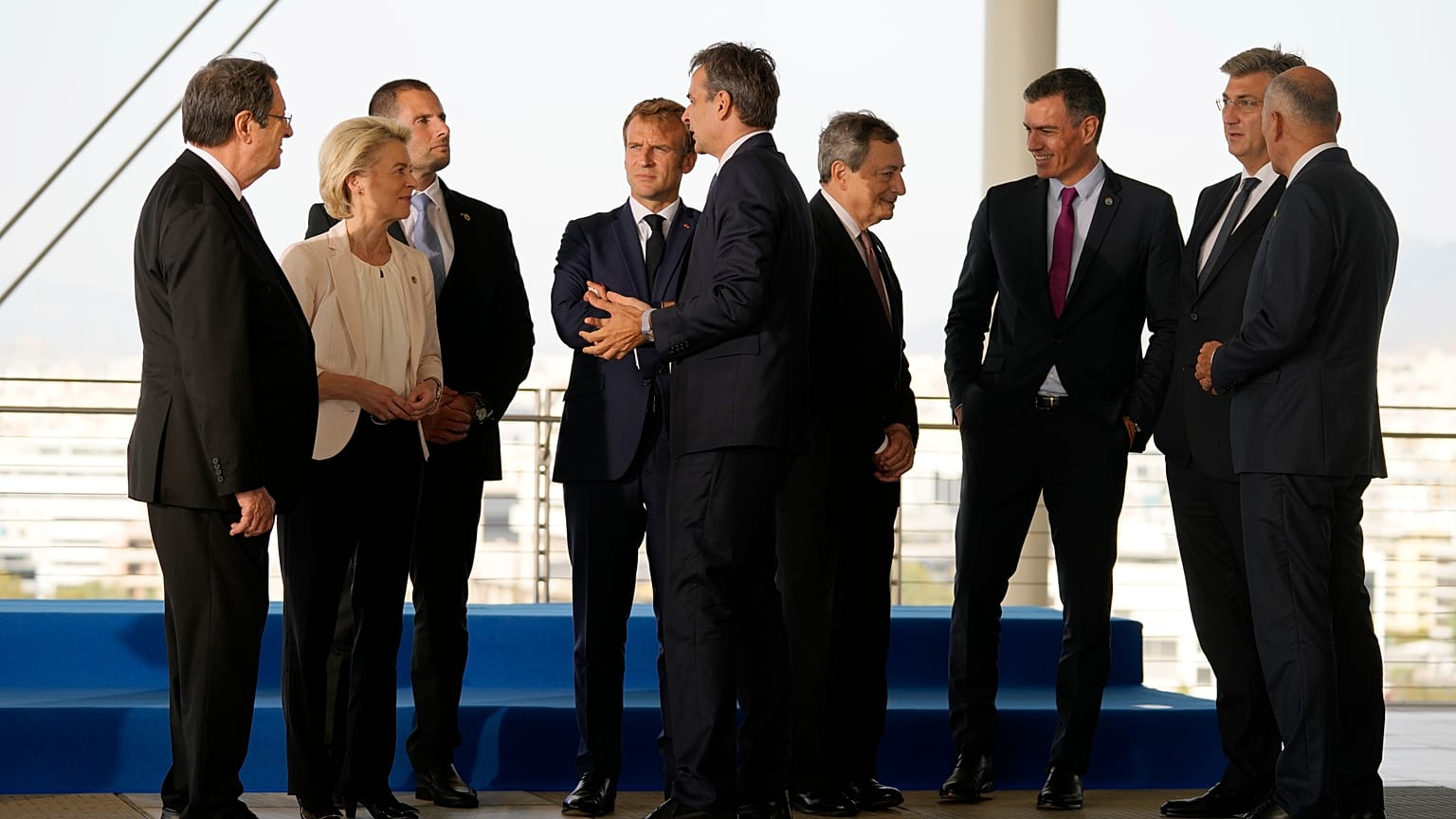 Cumbre EUMED 9 en el Centro Cultural de la Fundación Stavros Niarchos de Atenas, 2021.