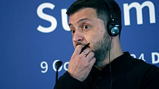 Volodimir Zelenszkij ukrán elnök sajtóértekezleten vesz részt Dubrovnikban 2024. október 9-én