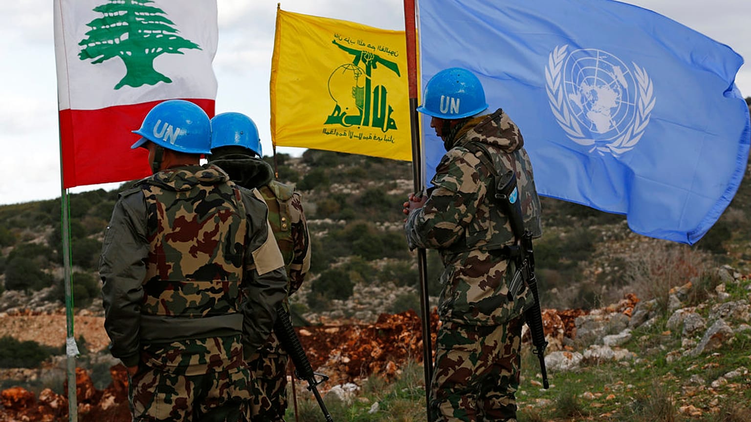 Cascos azules en la frontera entre Israel y Líbano