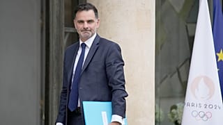 Newly-appointed Minister for Budget and Public Accounts Laurent Saint-Martin arrives for the first weekly cabinet meeting at the Elysee Palace, 23 September 2024