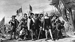 Une gravure représentant Christophe Colomb