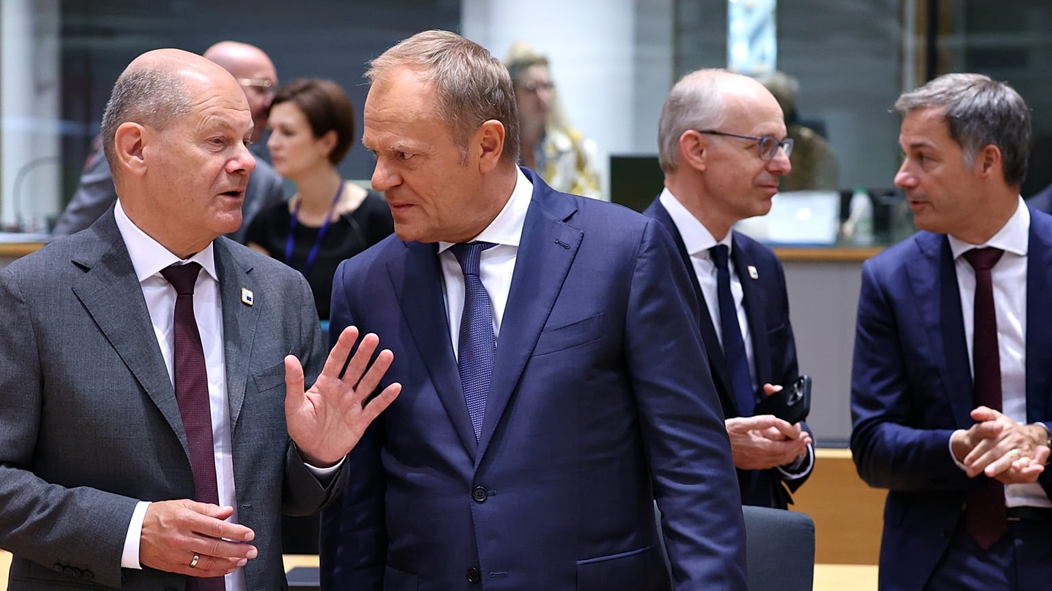 Der deutsche Bundeskanzler Olaf Scholz und der polnische Premierminister Donald Tusk. 