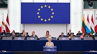 EU Commission President Ursula von der Leyen in the European Parliament. 