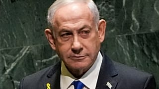 Benjamin Netanjahu izraeli miniszterelnök beszédet mond az ENSZ Közgyűlésének 79. ülésszakán 2024. szeptember 27-én, pénteken.