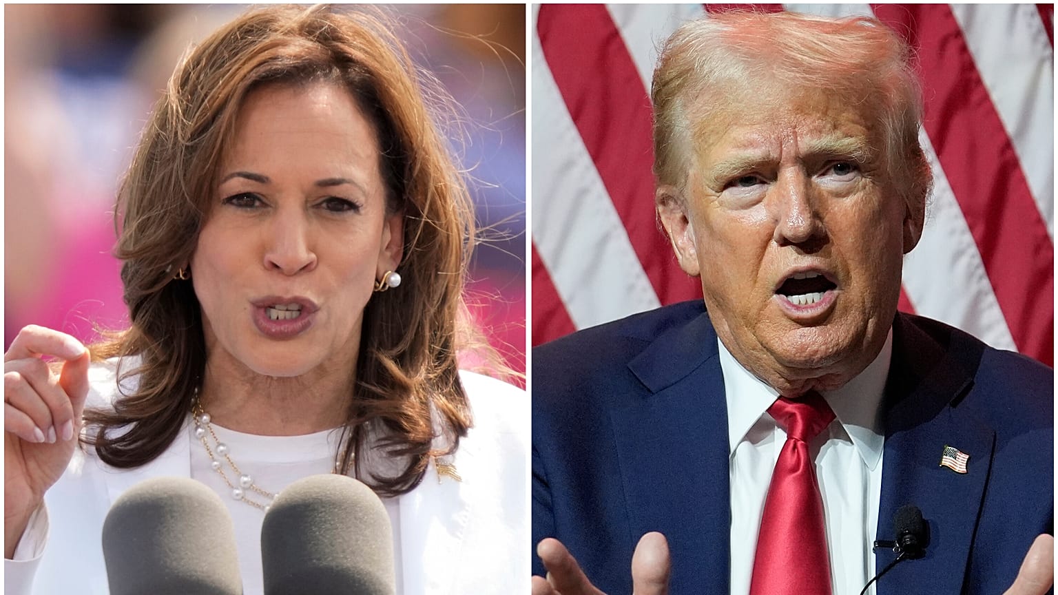 Başkan Yardımcısı Kamala Harris ve eski başkan Donald Trump.