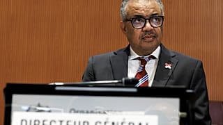 WHO chief Tedros Adhanom Ghebreyesus observes the 77th World Health Assembly in Geneva in May 2024.