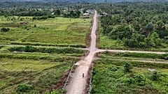 A road near the Indonesia Weda Bay Industrial Park in Kulo Jaya, Central Halmahera, North Maluku, Indonesia