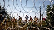 Migrants arrive at the Hungarian border fence between Serbia and Hungary near Roszke, southern Hungary. (AP Photo/Matthias Schrader, File)