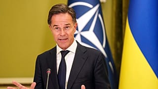 NATO Secretary General Mark Rutte speaks to journalists during a joint press conference with Ukrainian President Volodymyr Zelenskyy in Kyiv, Ukraine, on 3 October 2024.
