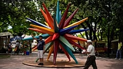 A sculpture adorns the green zone, ahead of the COP16 United Nations biodiversity conference, in host city Cali, Colombia, 19 October 2024. 
