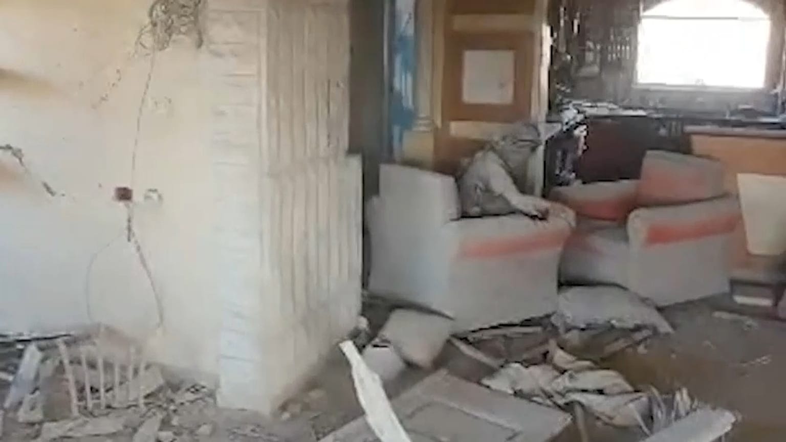 Captura del vídeo de dron difundido por el Ejército israelí