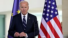 Präsident Joe Biden im Bundeskanzleramt in Berlin, Deutschland.