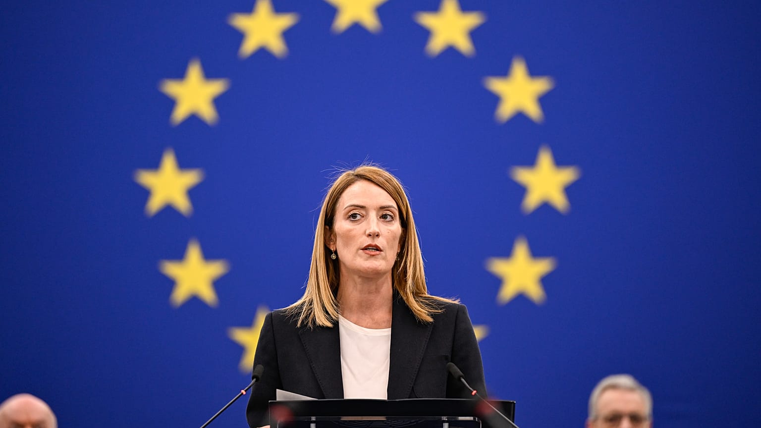 Roberta Metsola, Presidenta del Parlamento Europeo, en Estrasburgo.
