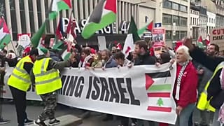 مظاهرة في بروكسل تطالب بوقف إطلاق النار في غزة ولبنان 