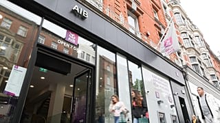 A street view of AIB's Grafton Street branch in Dublin, Ireland.