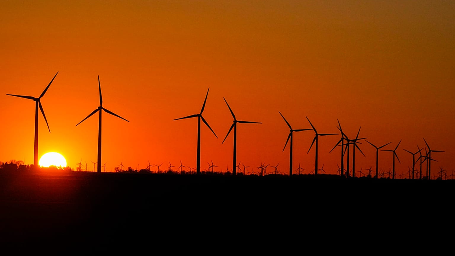 A wind farm in Prairie Township, Indiana works as Biden tries to improve green energy before the end of his presidential term