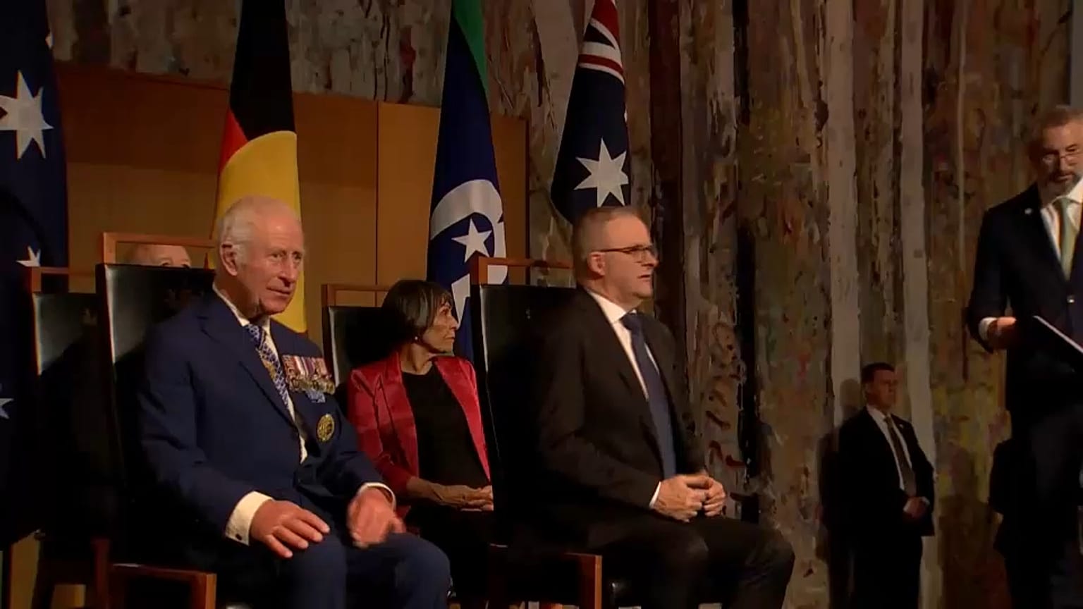 Carlos III, en su visita al parlamento australiano