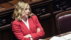 Giorgia Meloni, la Cheffe du gouvernement italien au Parlement à Rome. 