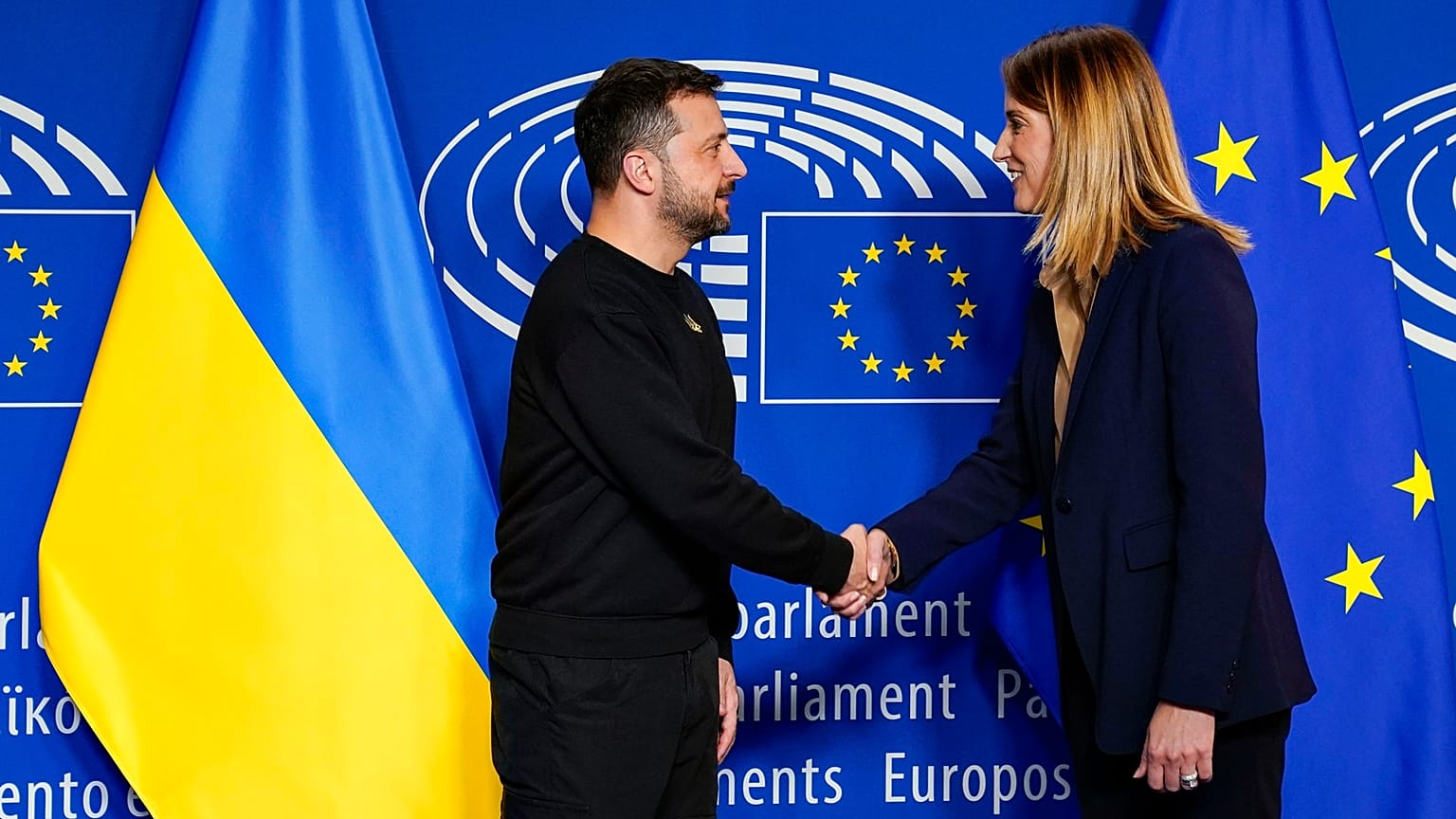 Η Roberta Metsola έλαβε τον Volodymyr Zelenskyy την περασμένη εβδομάδα.
