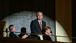 Orbán Viktor az 1956-os forradalom és szabadságharc évfordulója alkalmából rendezett díszünnepségen a Müpában 2024. október 23-án