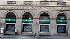 A view of an Intesa Sanpaolo bank branch in Milan, Italy,Thursday, Sept. 22, 2011. 