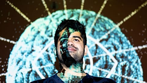Perplexity co-founder and CEO Aravind Srinivas stands for a portrait at his company's San Francisco headquarters on Monday, July 29, 2024.