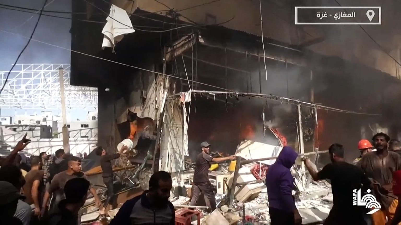 غارة جوية إسرائيلية تستهدف نادي خدمات المغازي