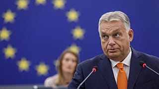 Viktor Orbán Strazburg'da Avrupa Parlamentosuna hitap ediyor.