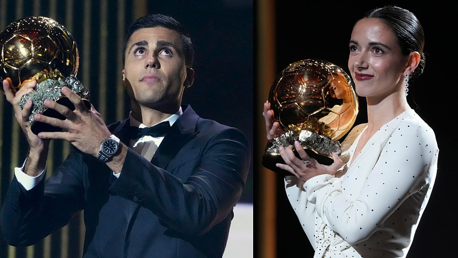Rodri et Aitana Bonmati, lauréats du Ballon d'Or 2024.