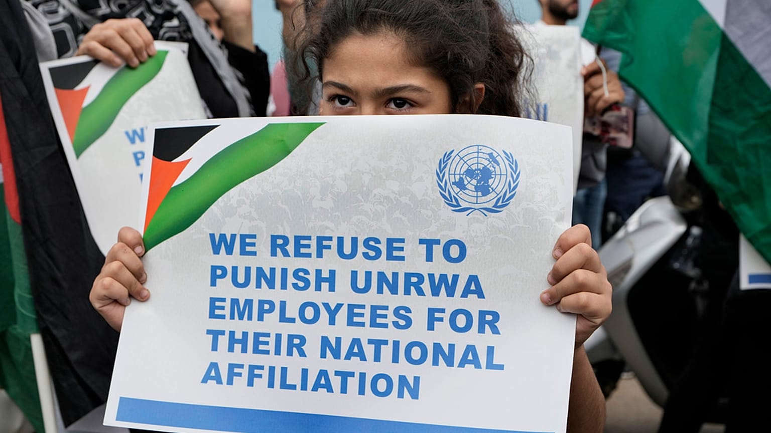 Solidaritätsaktion mit UNRWA in Beirut im Libanon