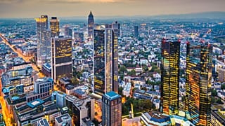 Vista aérea de Frankfurt, Alemanha