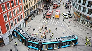 Cuatro heridos por el descarrilamiento de un tranvía en Oslo