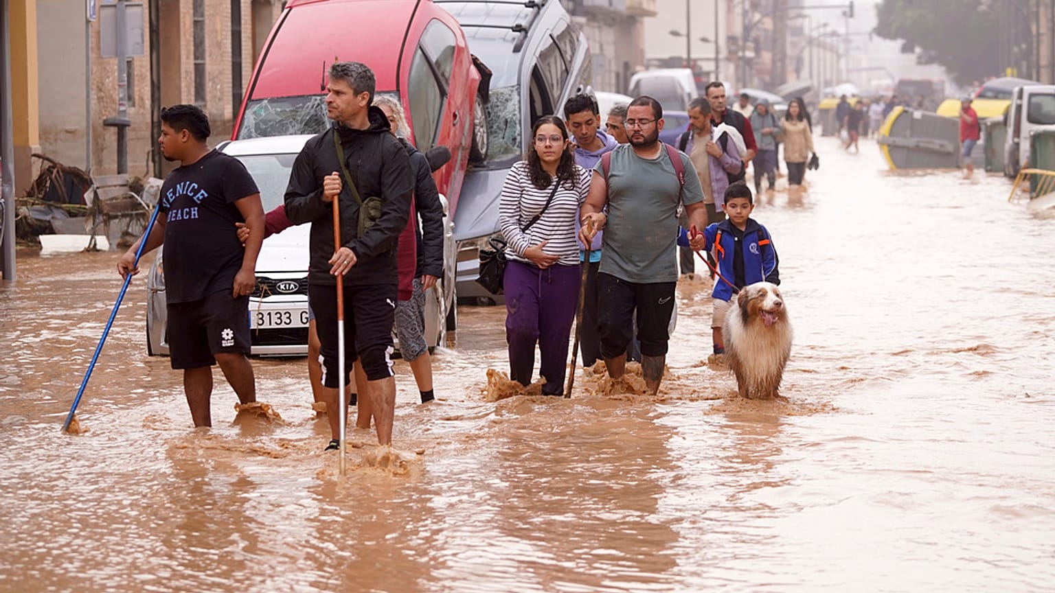 Une rue inondée à Valence, Espagne, mercredi 30 octobre 2024