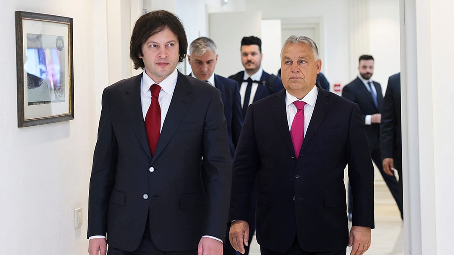 Irakli Kobakhidze grúz, és Orbán Viktor magyar miniszterelnök kedden Tbilisziben