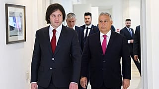 Irakli Kobakhidze grúz, és Orbán Viktor magyar miniszterelnök kedden Tbilisziben
