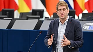 Yeşiller AP üyesi Michael Bloss, Avrupa Parlamentosu'nda Azerbaycan'daki insan hakları durumuna ilişkin bir tartışma sırasında konuşuyor, 22 Ekim, 2024
