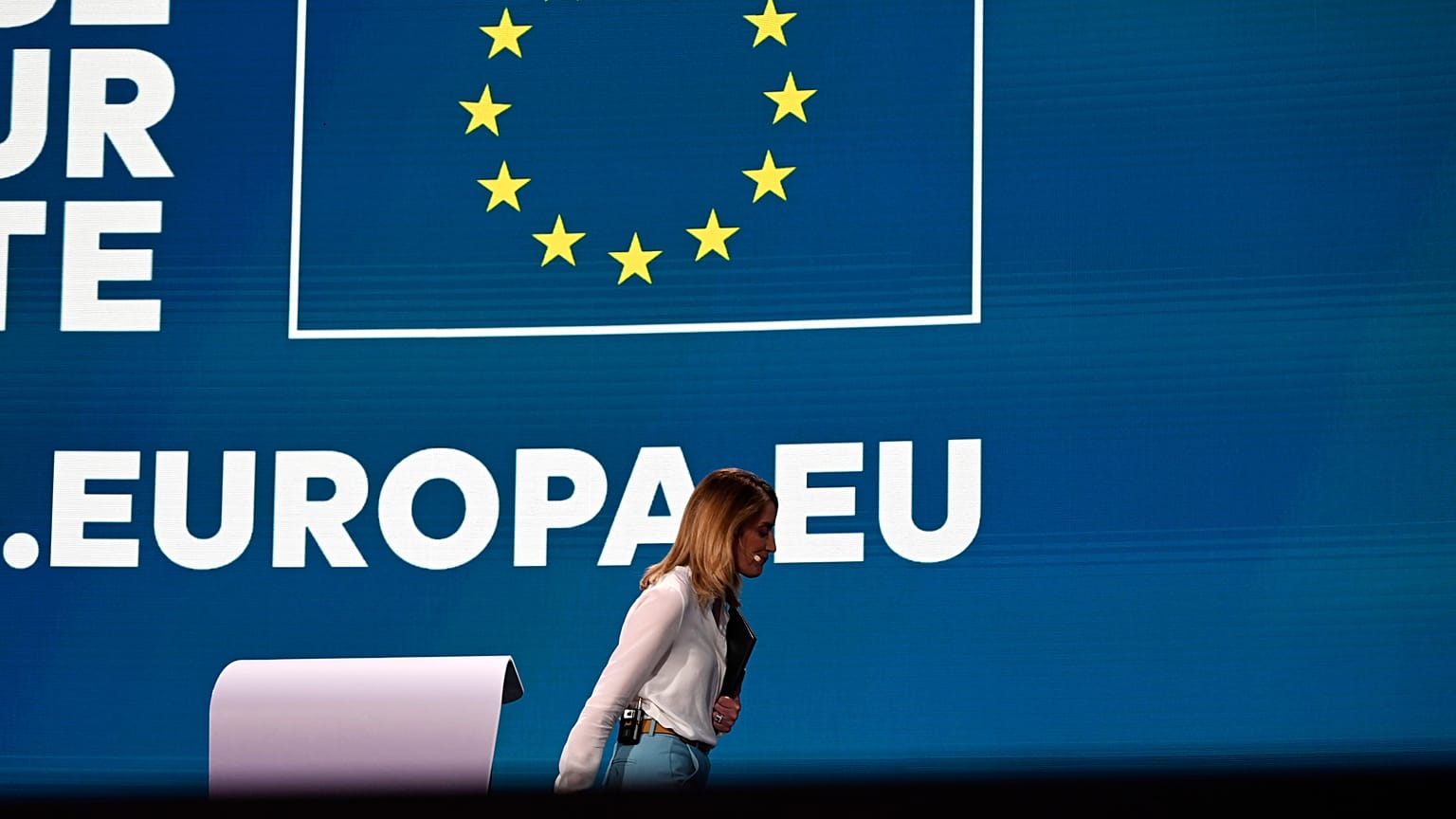 Роберта Метсола на выборах в ЕС в июне 2024 года