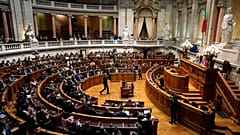Le Parlement à Lisbonne, au Portugal, le mercredi 27 mars 2024