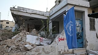 L'ufficio dell'UNRWA parzialmente demolito durante l'operazione dell'esercito israeliano nel campo profughi di Nur Shams, in Cisgiordania, 31 ottobre 2024.