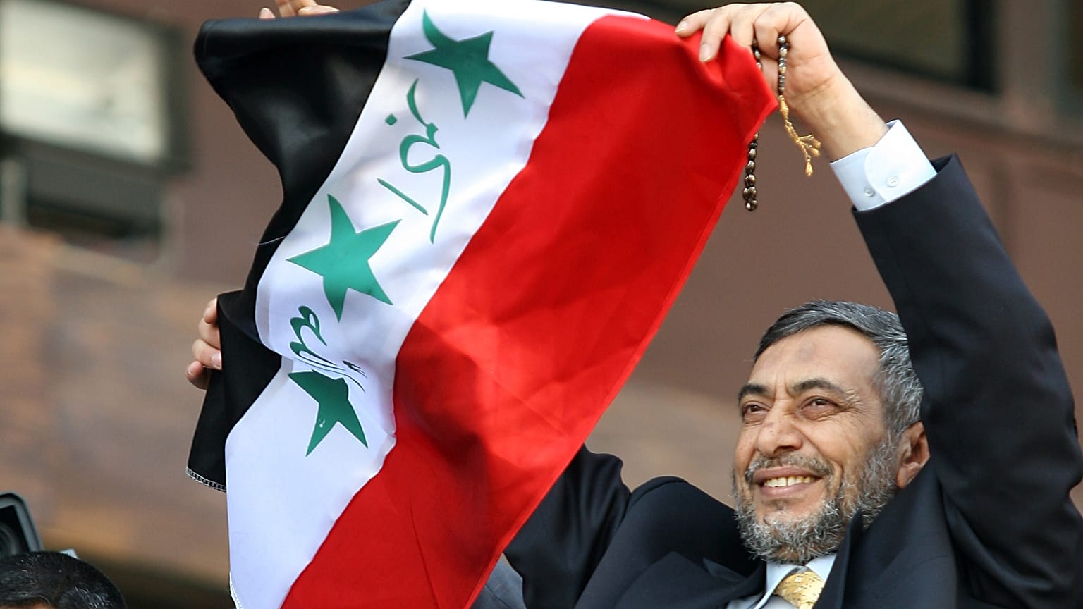 رئيس مجلس النواب العراقي محمود المشهداني يحضر مباراة المنتخب العراقي مع منتخب باكستان في ملعب العباسيين في دمشق يوم الأحد 28 أكتوبر/تشرين الأول 2007.