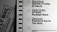 A mail-in official ballot for the 2024 general election in the United States, 31 October, 2024