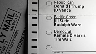 A mail-in official ballot for the 2024 general election in the United States, 31 October, 2024