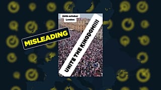 Ένα παραπλανητικό βίντεο έχει γίνει viral στα μέσα κοινωνικής δικτύωσης και υποτίθεται ότι δείχνει μια ακροδεξιά διαδήλωση στο Λονδίνο τον Οκτώβριο του 2024.