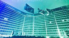 FILE: The Berlaymont building lit up in blue to celebrate the 75th anniversary of the United Nations, 24 October 2020