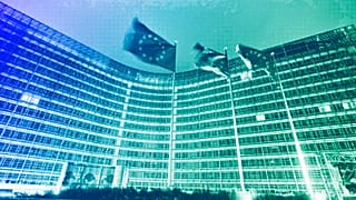 FILE: The Berlaymont building lit up in blue to celebrate the 75th anniversary of the United Nations, 24 October 2020