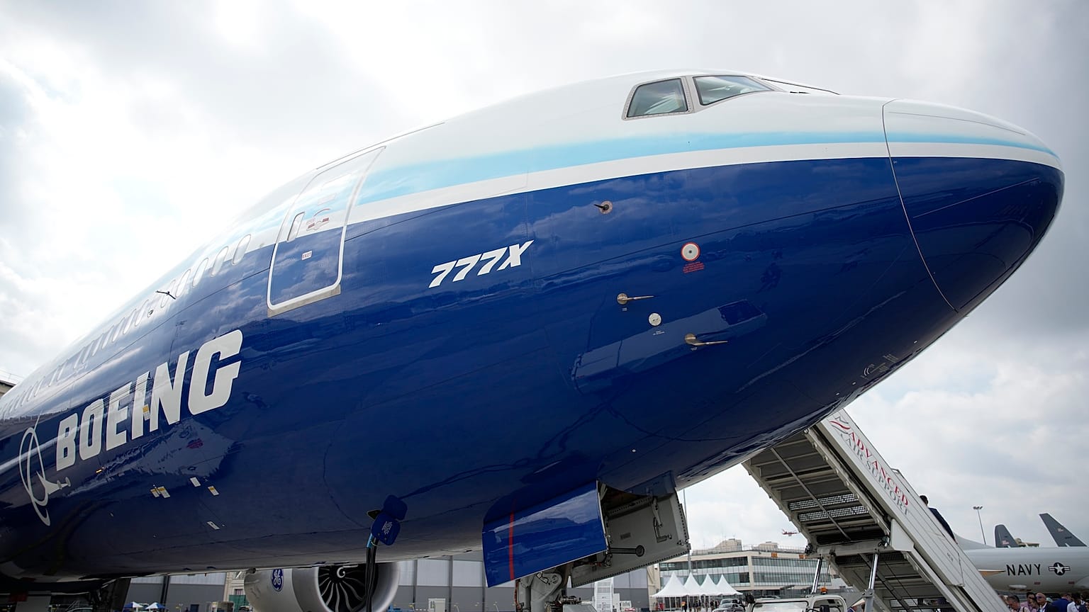 Um Boeing 777X no Paris Air Show, em 2023.