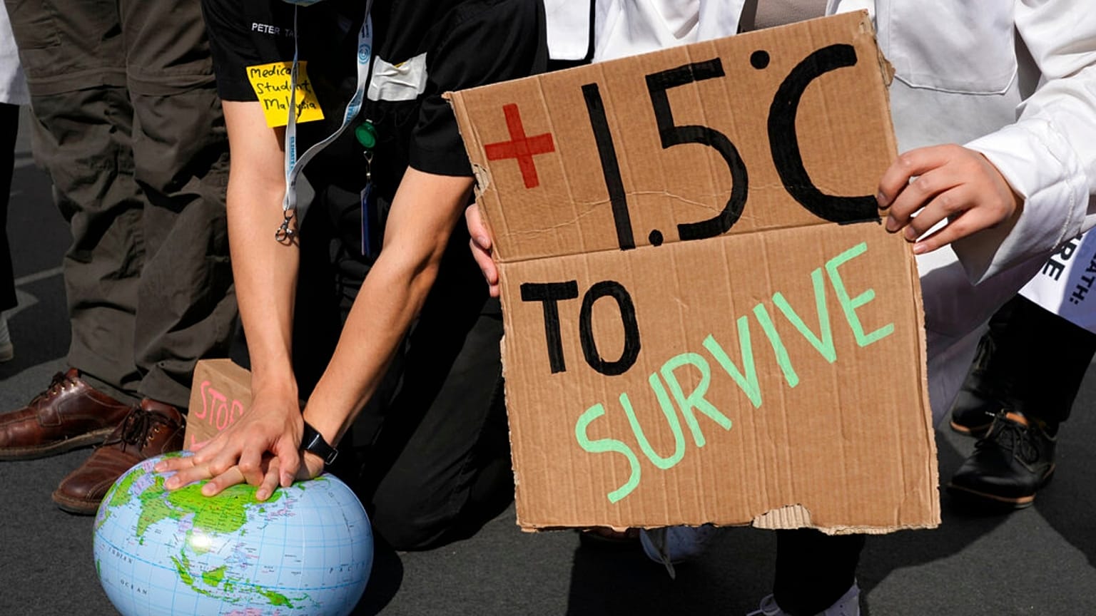Protesto de ativistas climáticos na COP27, em 2022.