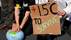 Protesto de ativistas climáticos na COP27, em 2022.