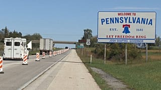The key swing state Pennsylvania is shown on the United States map