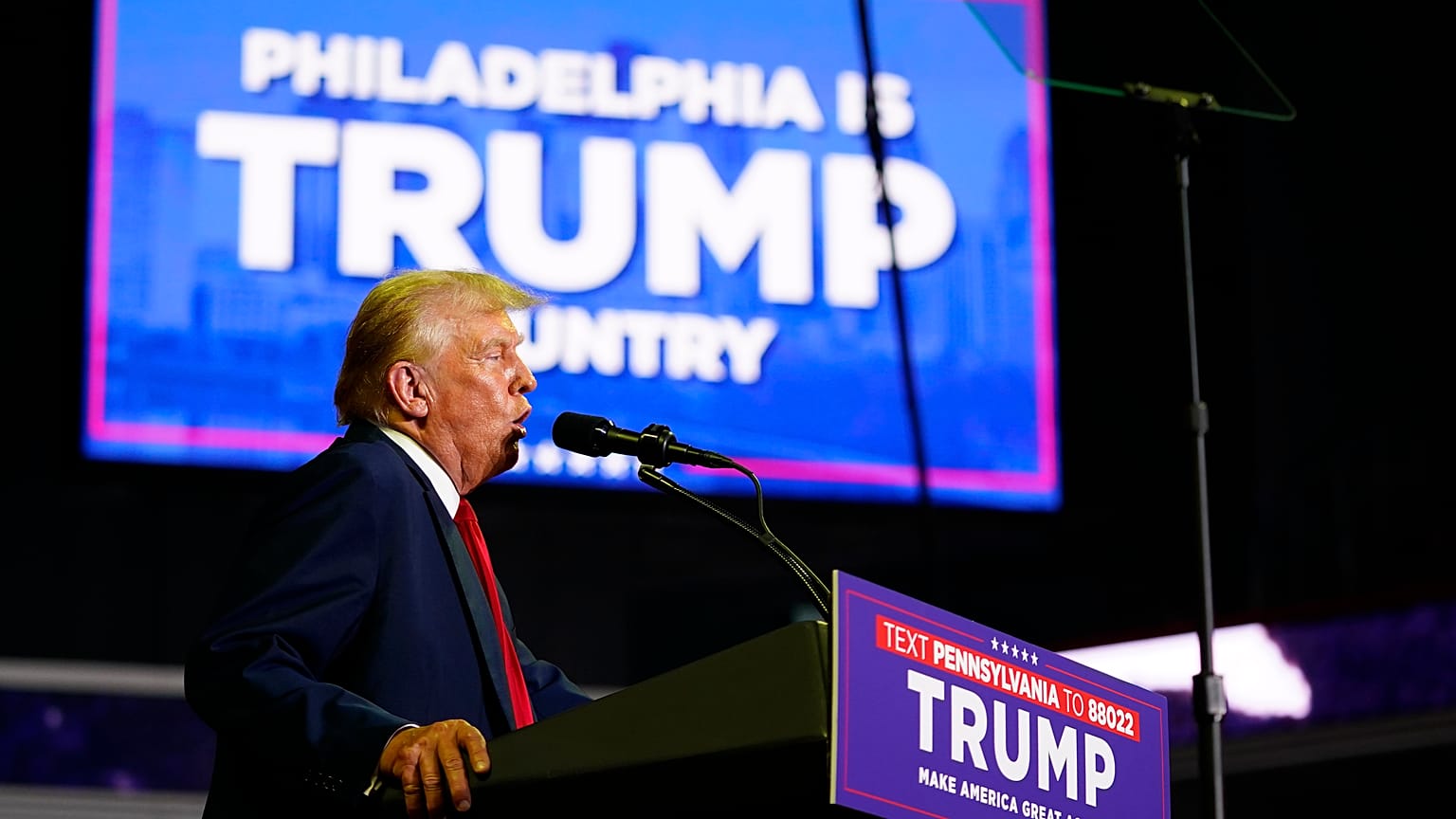 Donald Trump durante un mitin. 